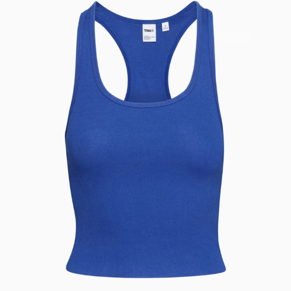 Aritzia TNA Edison Ribbed Tank Top - Colbalt Blue